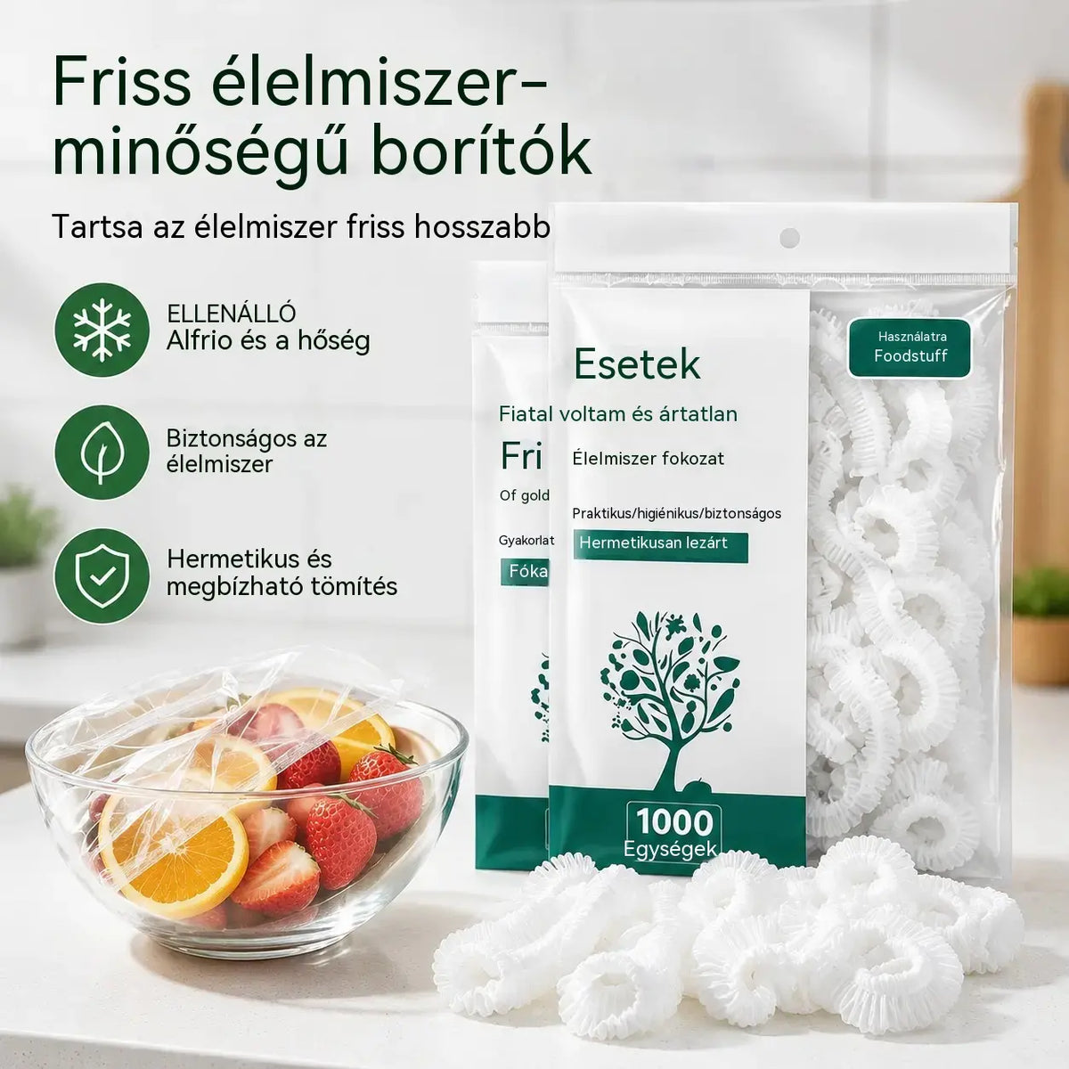 🔥【Utolsó napi különleges ajánlat: 50% kedvezmény】✨500 újrafelhasználható, rugalmas, élelmiszerbiztonságos műanyag borító