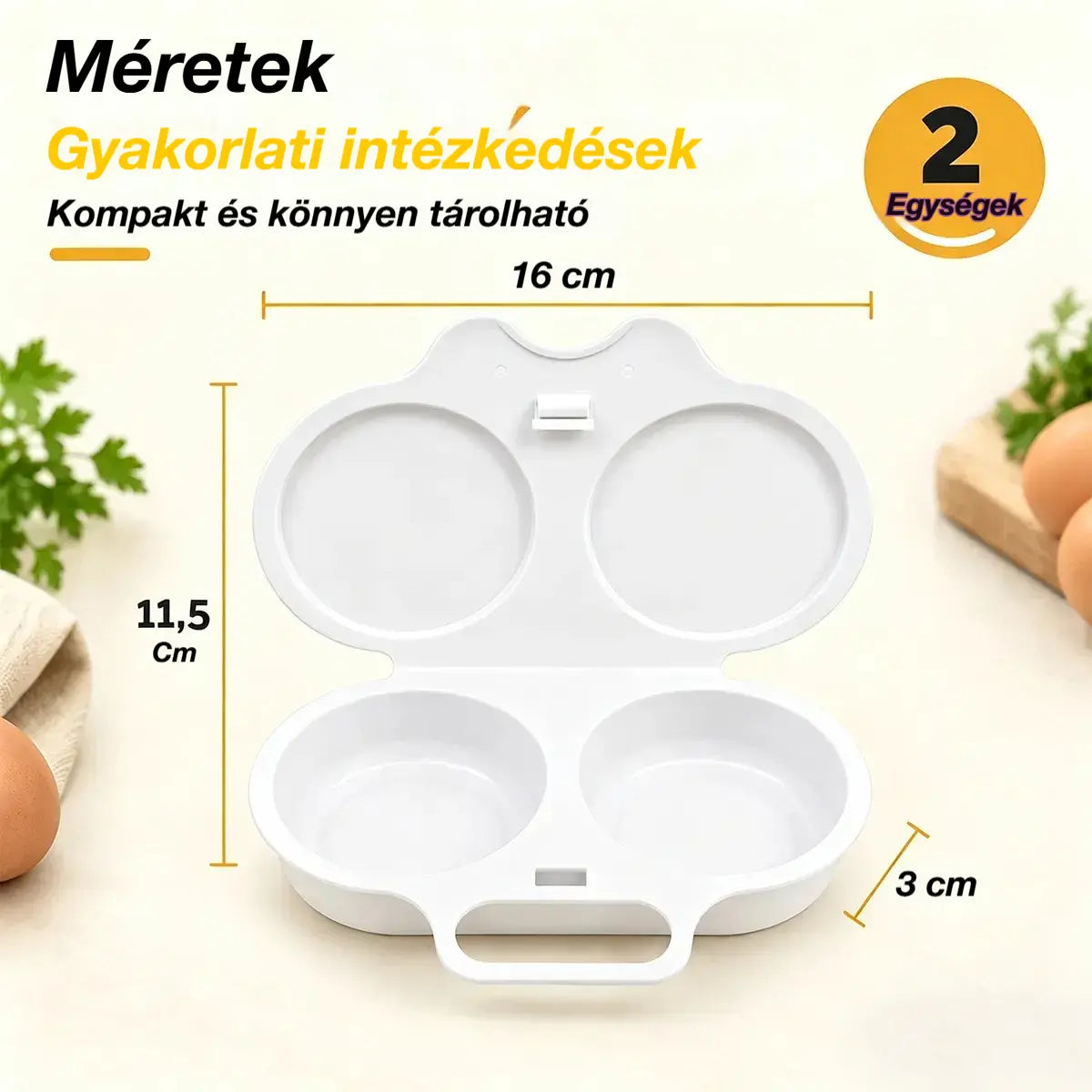 🎁2 darab 7200  Ft💥Mikrohullámú tojásfőző: dupla üregű, tapadásmentes és könnyen tisztítható.🏠